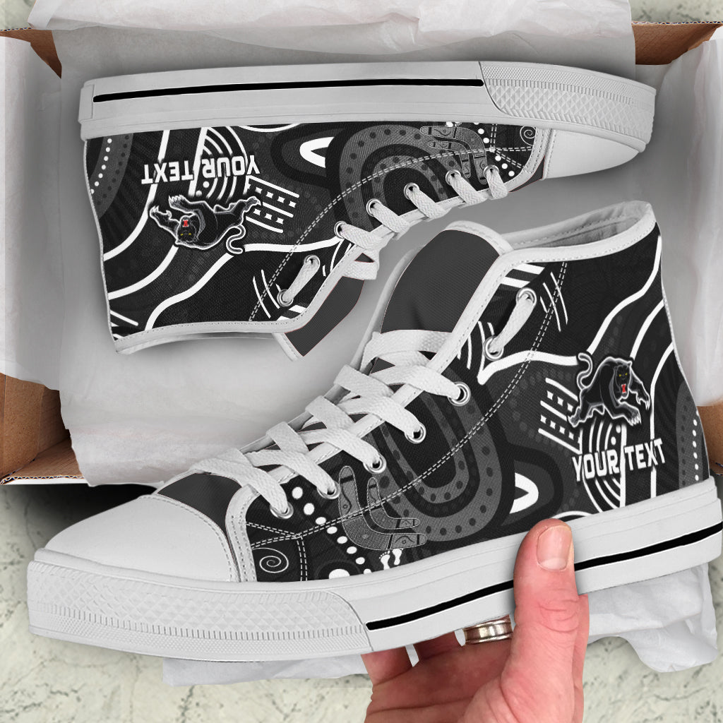 custom-personalised-panthers-rugby-high-top-shoes-aboriginal-boomerang-go-premiers-penrith