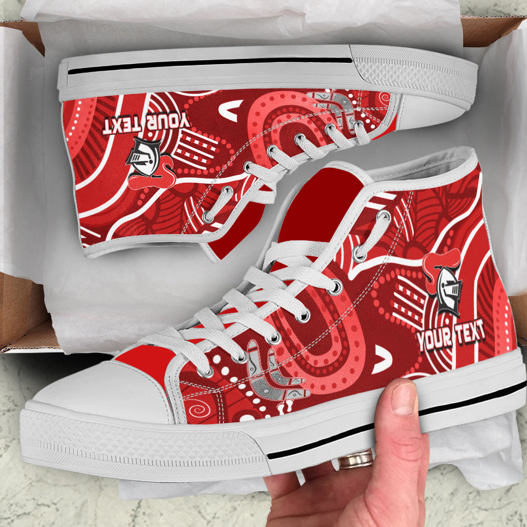 custom-personalised-knights-rugby-high-top-shoes-aboriginal-boomerang-go-premiers-newcastle