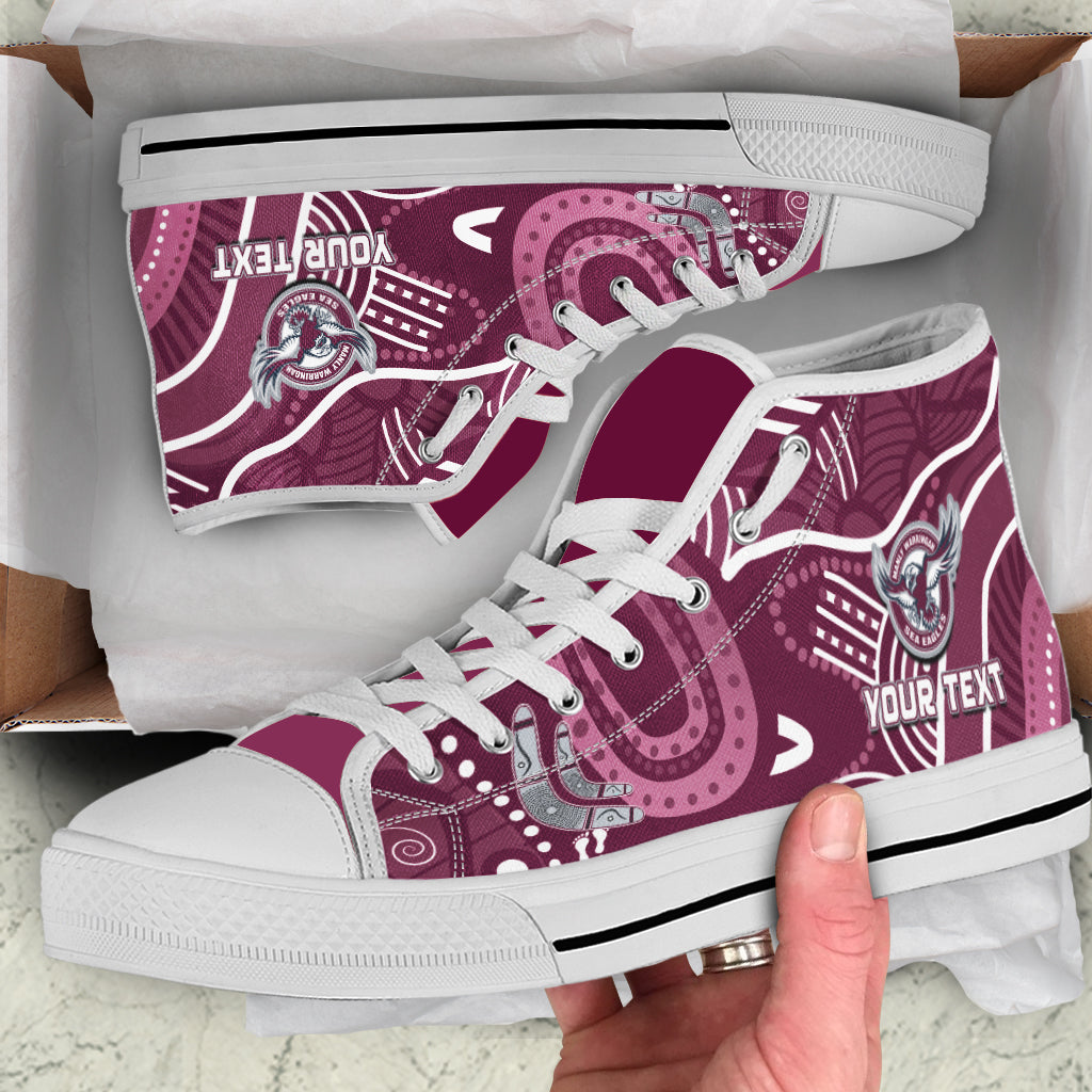 custom-personalised-sea-eagles-rugby-high-top-shoes-aboriginal-boomerang-go-premiers-manly-warringah