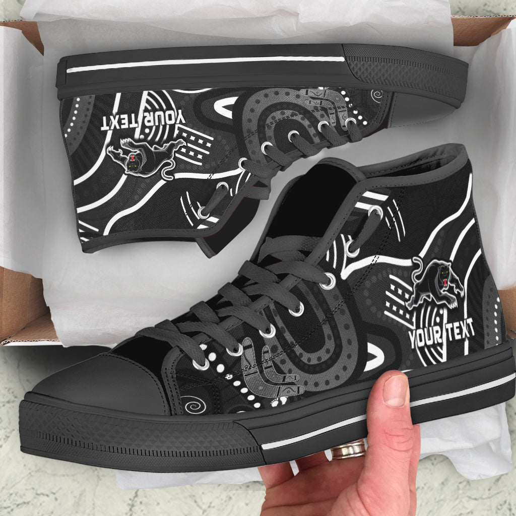 custom-personalised-panthers-rugby-high-top-shoes-aboriginal-boomerang-go-premiers-penrith
