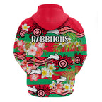 rabbitohs-rugby-zip-up-and-pullover-hoodie-tropical-flowers-and-palm-hawaiian-style