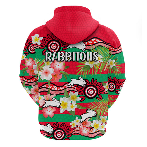 rabbitohs-rugby-zip-up-and-pullover-hoodie-tropical-flowers-and-palm-hawaiian-style