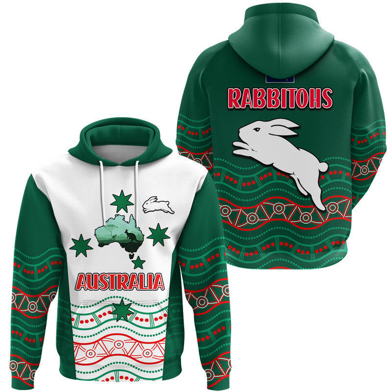 rabbitohs-australia-day-zip-up-and-pullover-hoodie-flag-map-and-aboriginal-wave