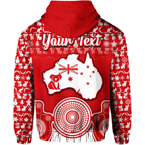 custom-personalised-australian-koala-christmas-vibe-with-aboriginal-dot-painting-style-no2-zip-up-and-pullover-hoodie