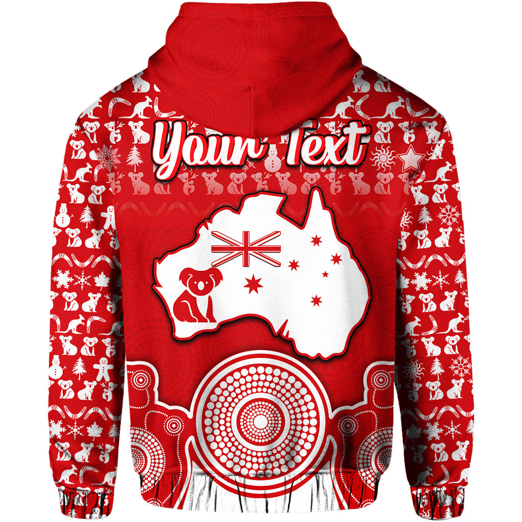 custom-personalised-australian-koala-christmas-vibe-with-aboriginal-dot-painting-style-no1-zip-up-and-pullover-hoodie