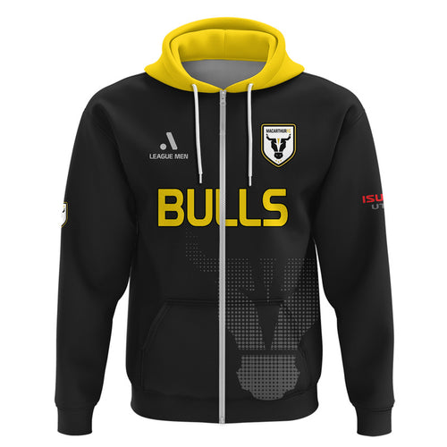 custom-personalised-macarthur-soccer-zip-up-and-pullover-hoodie-bulls-black-and-gold