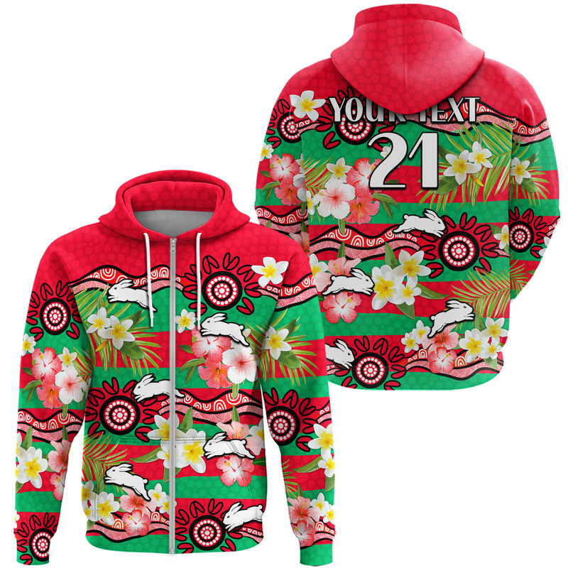 custom-personalised-rabbitohs-rugby-zip-up-and-pullover-hoodie-tropical-flowers-and-palm-hawaiian-style