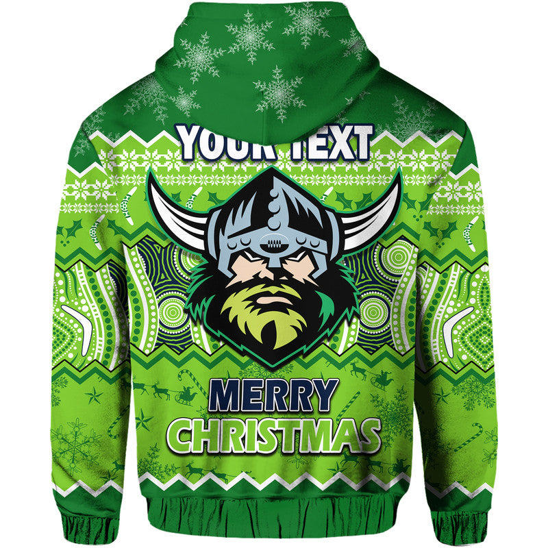 custom-personalised-canberra-the-green-machine-raiders-aboriginal-christmas-vibe-zip-up-and-pullover-hoodie