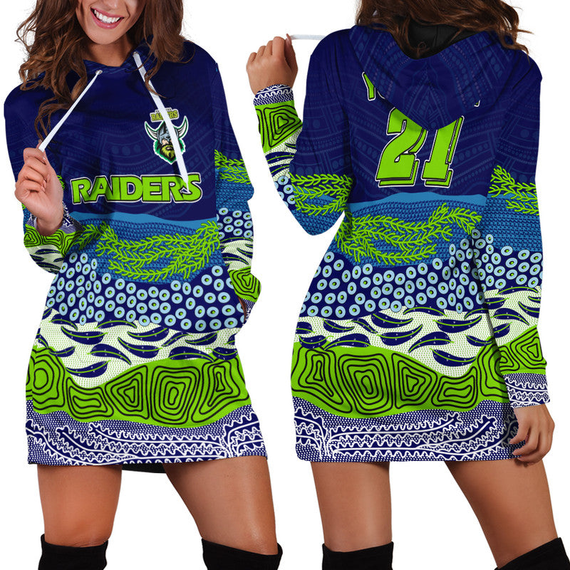 custom-text-and-number-canberra-the-green-machine-raiders-boomerang-indigenous-hoodie-dress