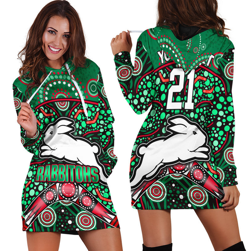 custom-personalised-south-sydney-indigenous-rabbitohs-dot-art-style-hoodie-dress