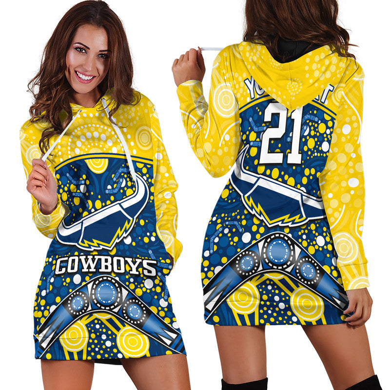 custom-personalised-cowboys-rugby-hoodie-dress-boomerang-indigenous-dots
