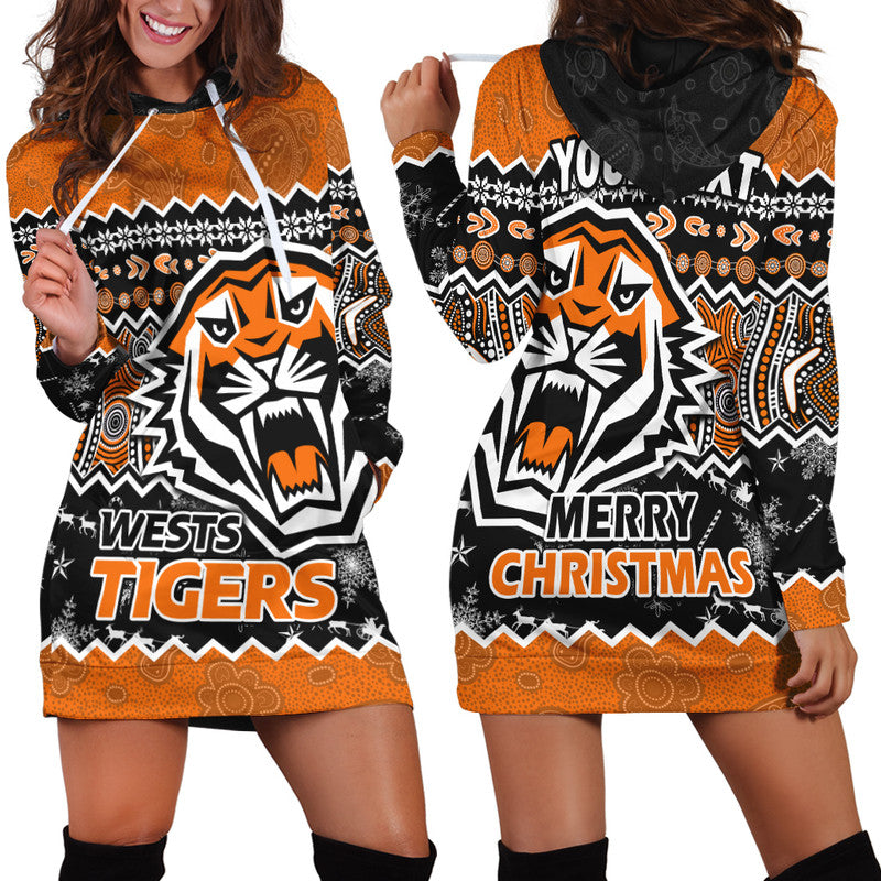 custom-personalised-wests-tigers-aboriginal-christmas-vibe-gold-version-hoodie-dress