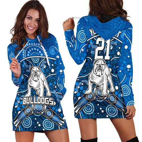 custom-personalised-bulldogs-rugby-hoodie-dress-boomerang-indigenous-dots