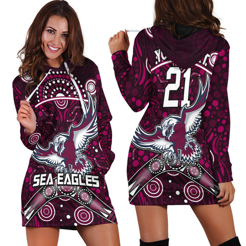custom-personalised-sea-eagles-rugby-hoodie-dress-boomerang-indigenous-dots
