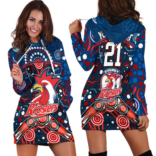 custom-personalised-roosters-rugby-hoodie-dress-boomerang-indigenous-dots