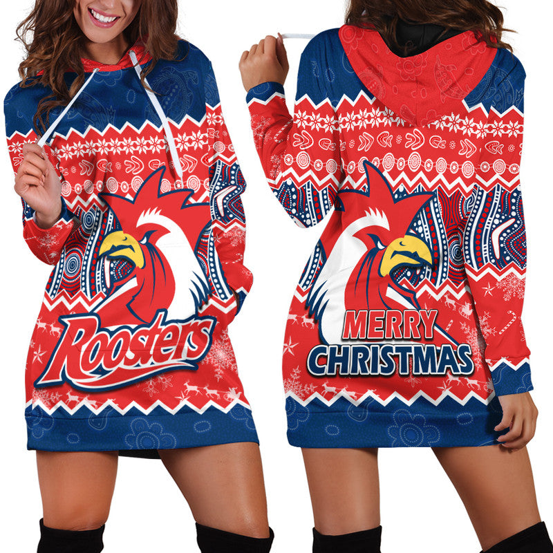 sydney-aboriginal-roosters-christmas-vibe-hoodie-dress