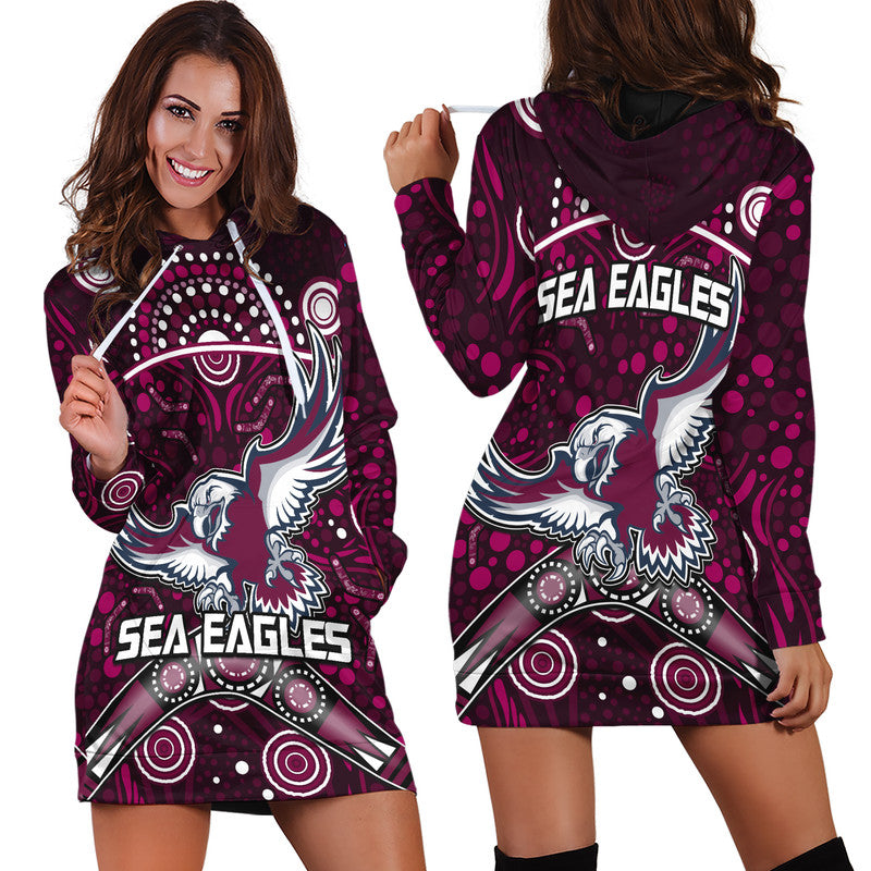 sea-eagles-rugby-hoodie-dress-boomerang-indigenous-dots
