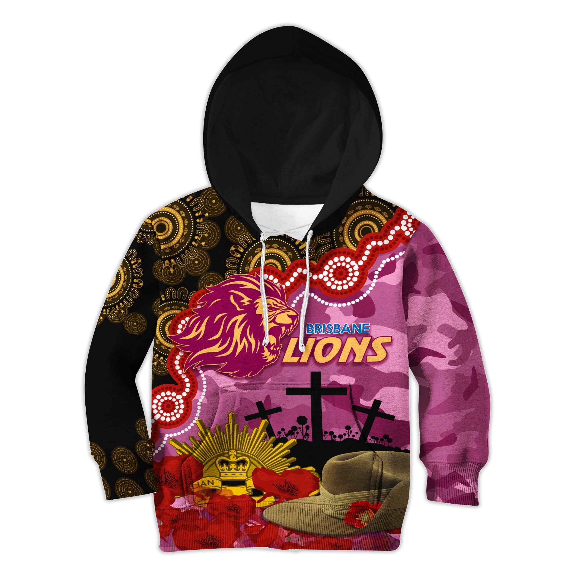 lions-football-anzac-2023-hoodie-kid-aboriginal-mix-slouch-hat