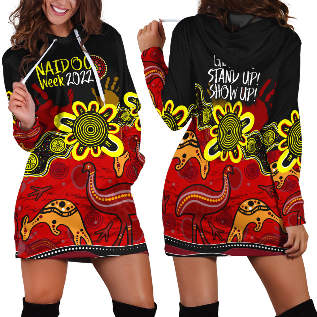 indigenous-naidoc-week-2022-hoodie-dress-kangaroo-and-emu-birds