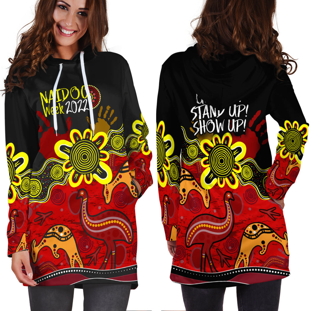 indigenous-naidoc-week-2022-hoodie-dress-kangaroo-and-emu-birds