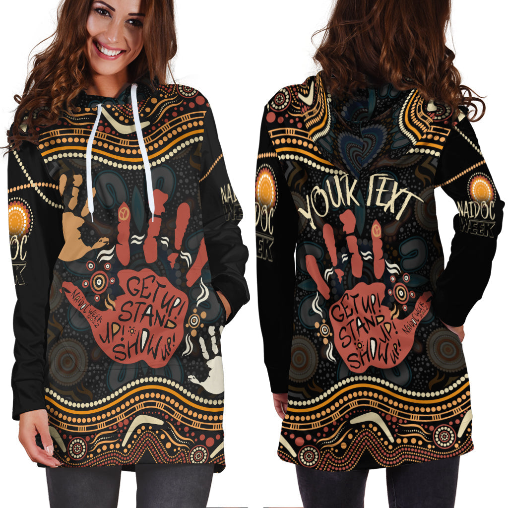 personalised-naidoc-week-2022-hoodie-dress-aboriginal-art-hand-stencils