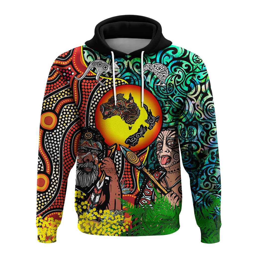 Australia Aboriginal Kangaroo Combine New Zealand Maori Kiwi Bird Hoodie - LT2