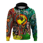 Australia Aboriginal Kangaroo Combine New Zealand Maori Kiwi Bird Hoodie - LT2
