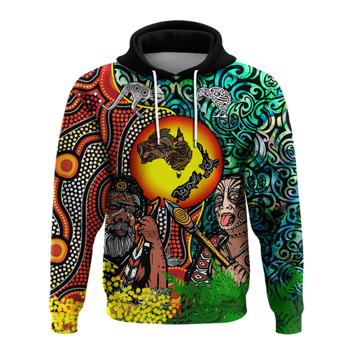 Australia Aboriginal Kangaroo Combine New Zealand Maori Kiwi Bird Hoodie - LT2