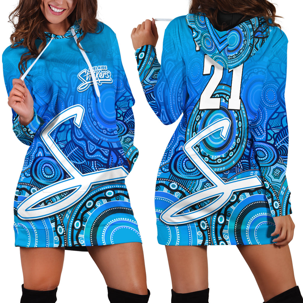 (Custom Personalised) Adelaide Strikers Indigenous Aboriginal Arts Hoodie Dress LT9