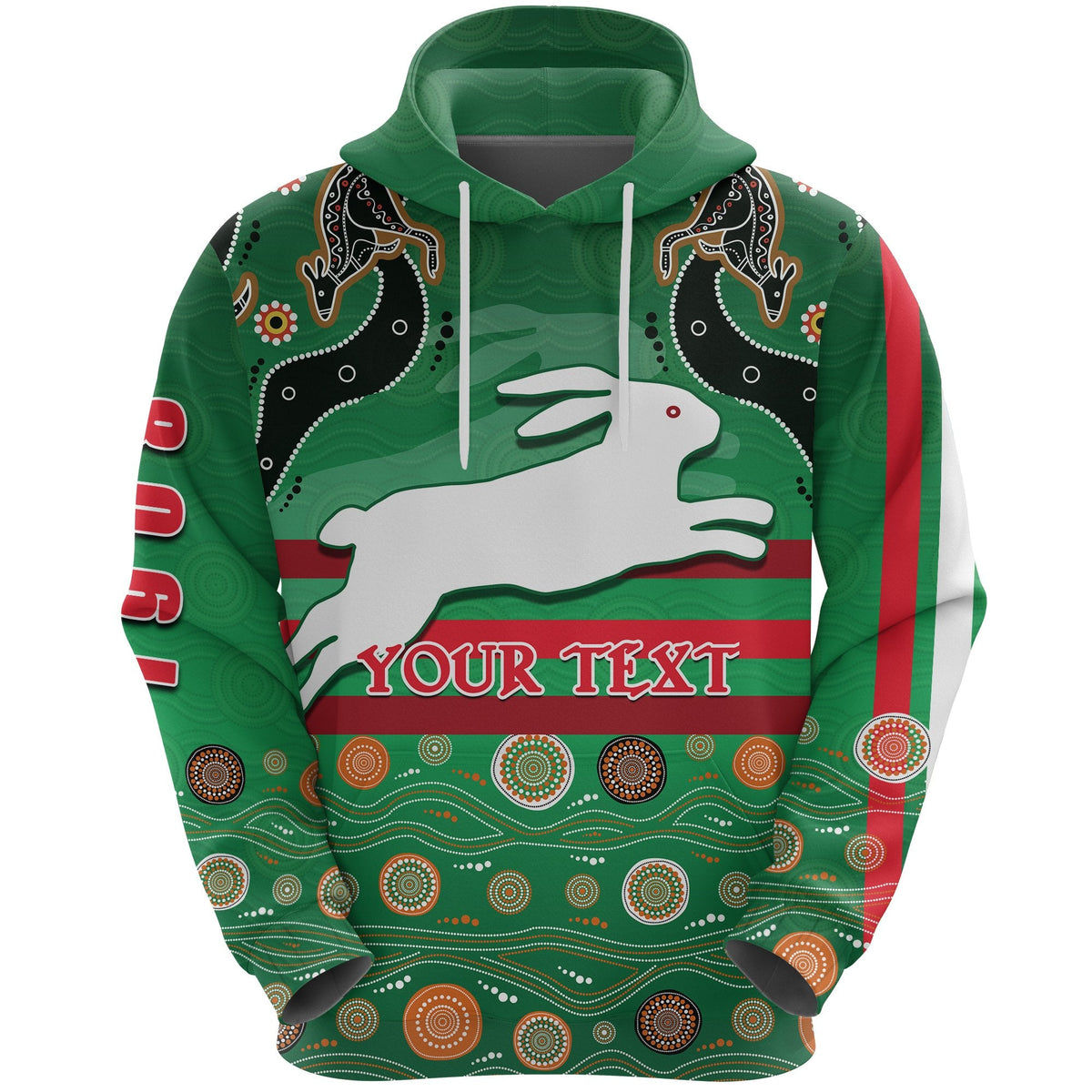 custom-personalised-rabbitohs-hoodie-indigenous-green