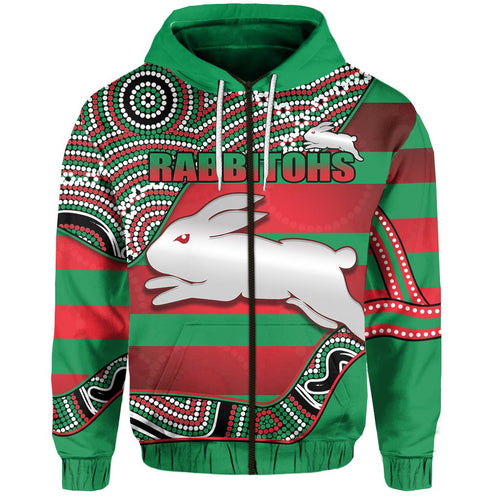 custom-personalised-rabbitohs-zip-hoodie-rugby-south-sydney-indigenous-charming-custom-text-and-number