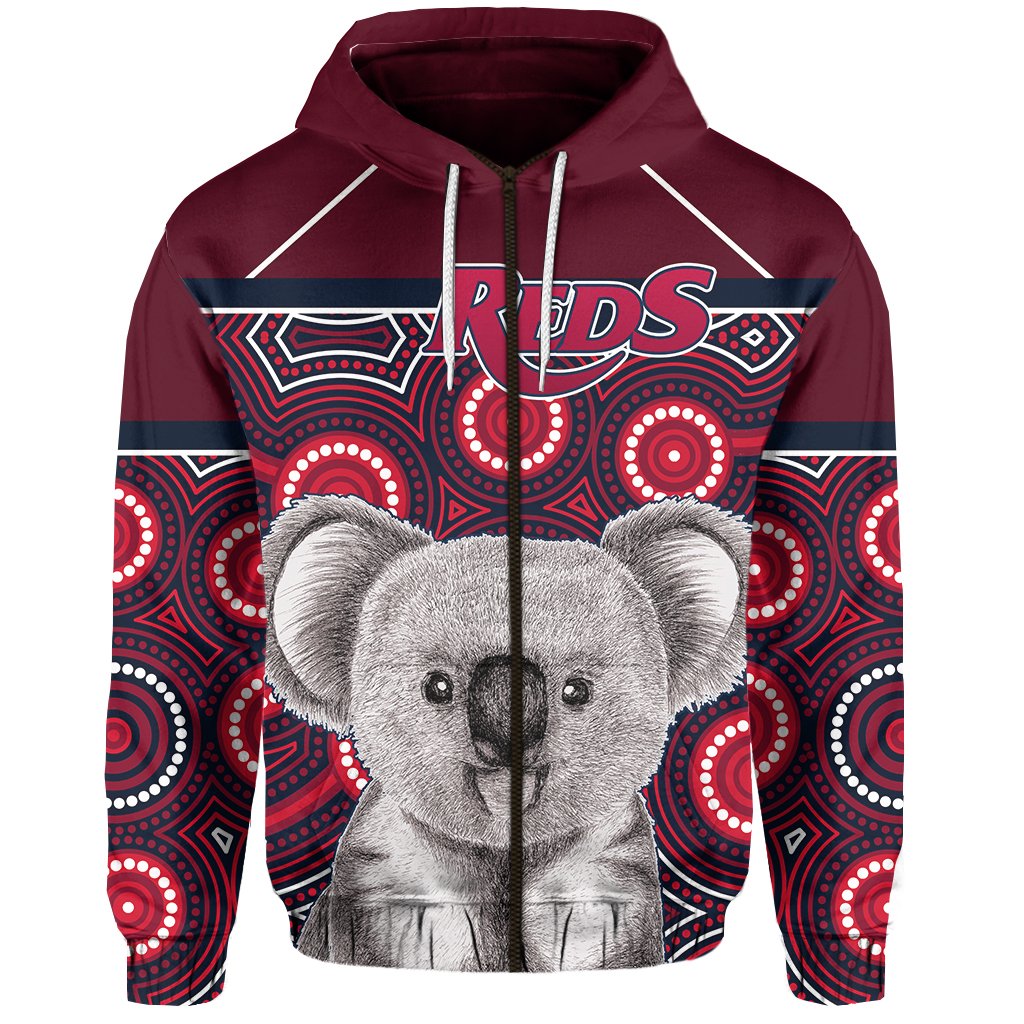 custom-personalised-reds-rugby-australian-zip-hoodie-simple-indigenous-queensland-custom-text-and-number