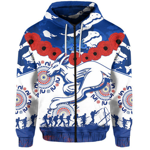 custom-personalised-kangaroos-remembrance-anzac-day-zip-hoodie-indigenous-north-melbourne