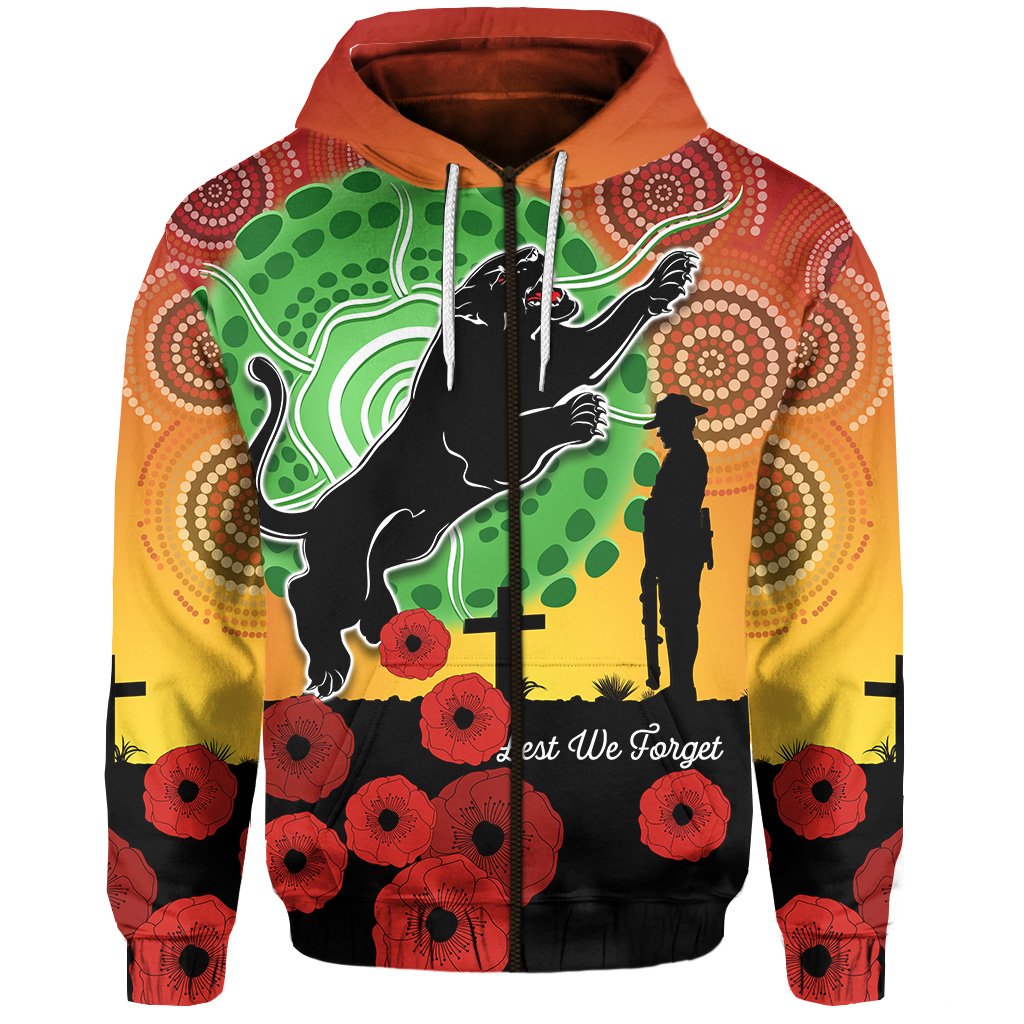custom-personalised-panthers-anzac-day-zip-hoodie-mix-indigenous-lest-we-forget