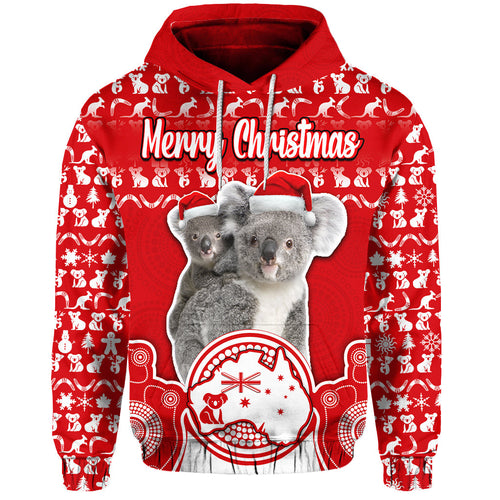 australian-koala-christmas-vibe-with-aboriginal-dot-painting-style-no1-zip-up-and-pullover-hoodie