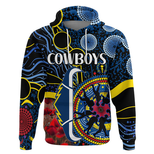 custom-personalised-cowboys-rugby-anzac-zip-up-and-pullover-hoodie-aboriginal-military-and-poppy-flowers