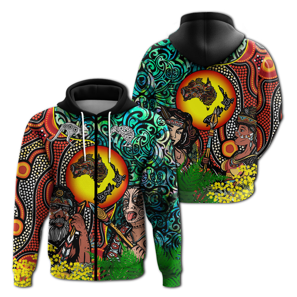 Australia Aboriginal Kangaroo Combine New Zealand Maori Kiwi Bird Hoodie - LT2