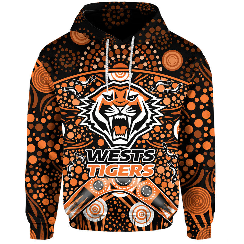 custom-personalised-wests-tigers-rugby-zip-up-and-pullover-hoodie-boomerang-indigenous-dots