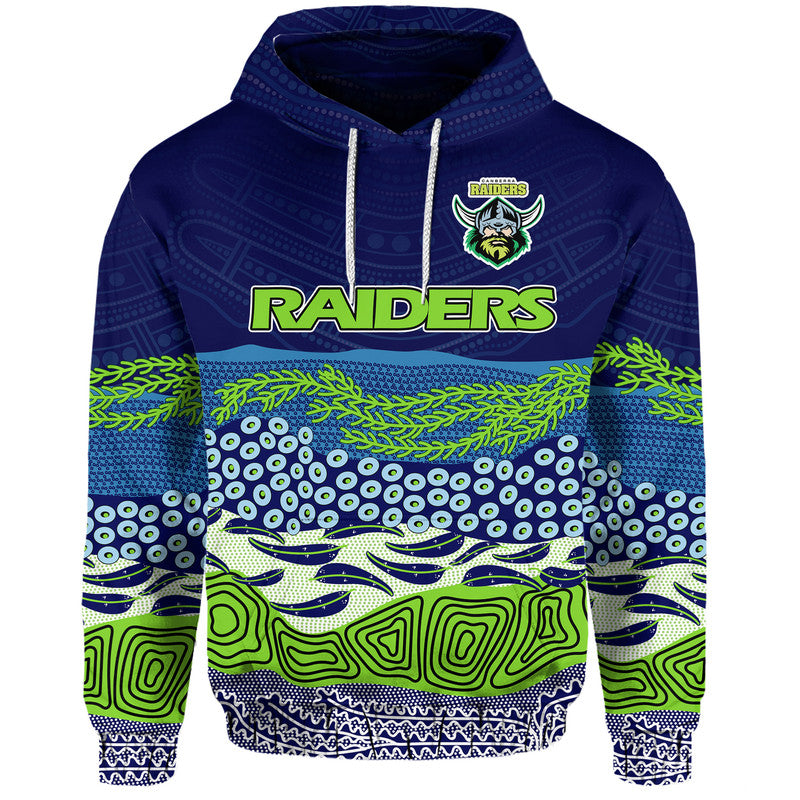 custom-text-and-number-canberra-the-green-machine-raiders-boomerang-indigenous-zip-up-and-pullover-hoodie