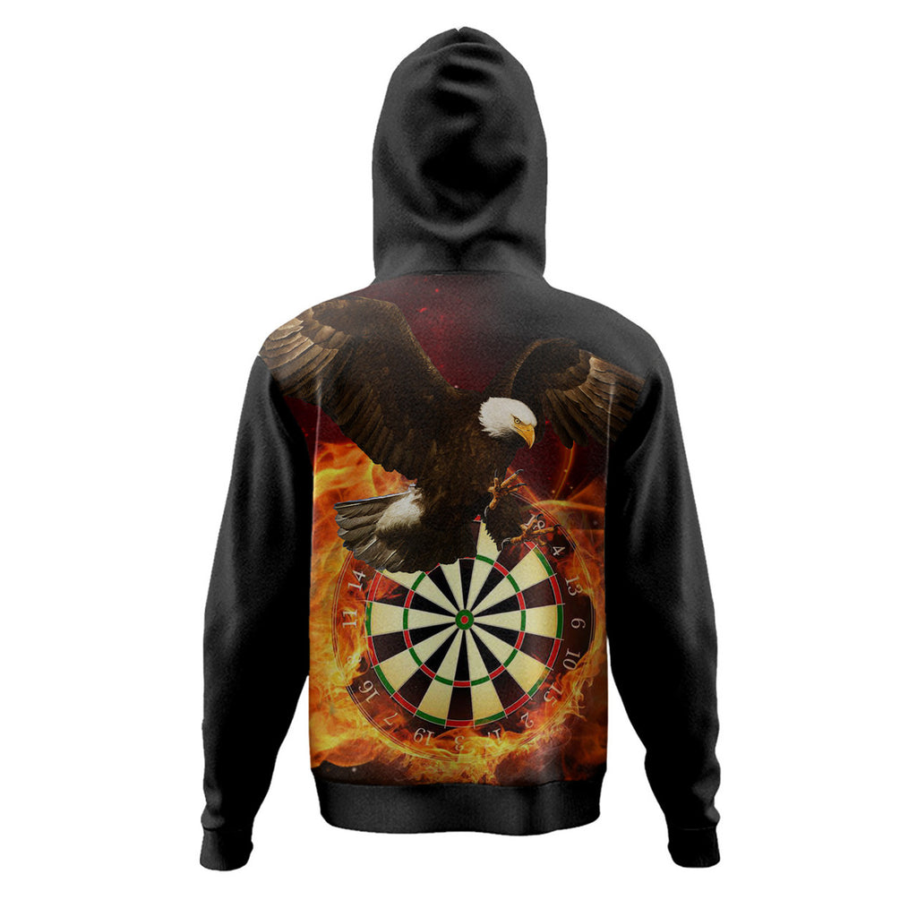Australia Eagles Dart Custom Hoodie - Eagles Dartboard Flaming Arrow Hoodie