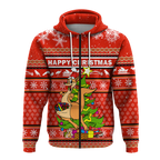 (Custom Personalised) Australia Christmas Kangaroo Aboriginal Pattern Hoodie - LT2