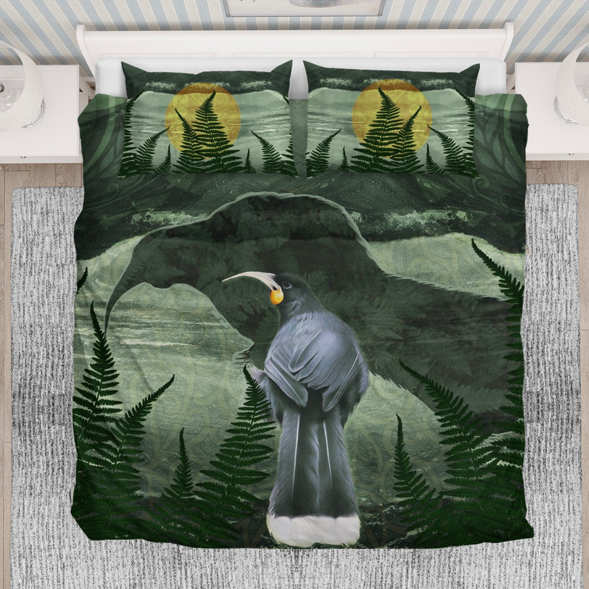 new-zealand-bedding-set-huia-bird-duvet-cover-and-pillow-case-7