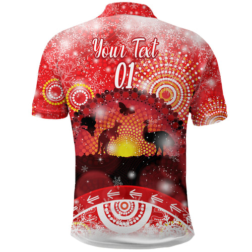 custom-personalised-australia-indigenous-flag-christmas-polo-shirt-original-style-red