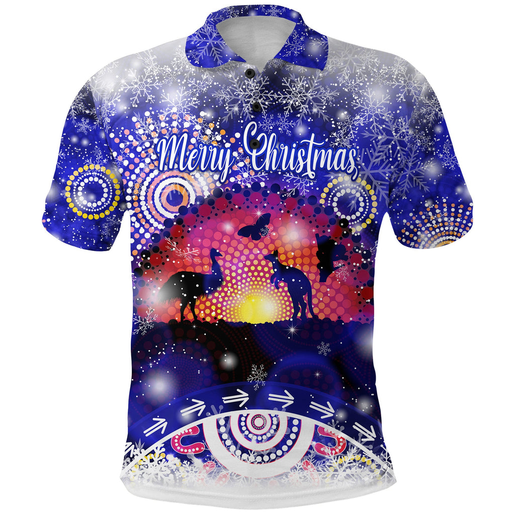 custom-personalised-australian-indigenous-flag-christmas-polo-shirt-original-style-blue