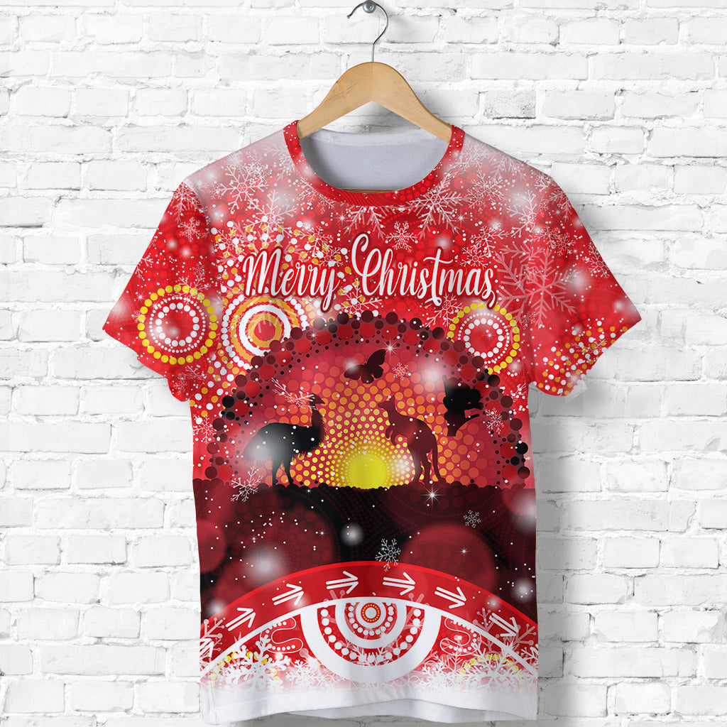 custom-personalised-australia-indigenous-flag-christmas-t-shirt-original-style-red
