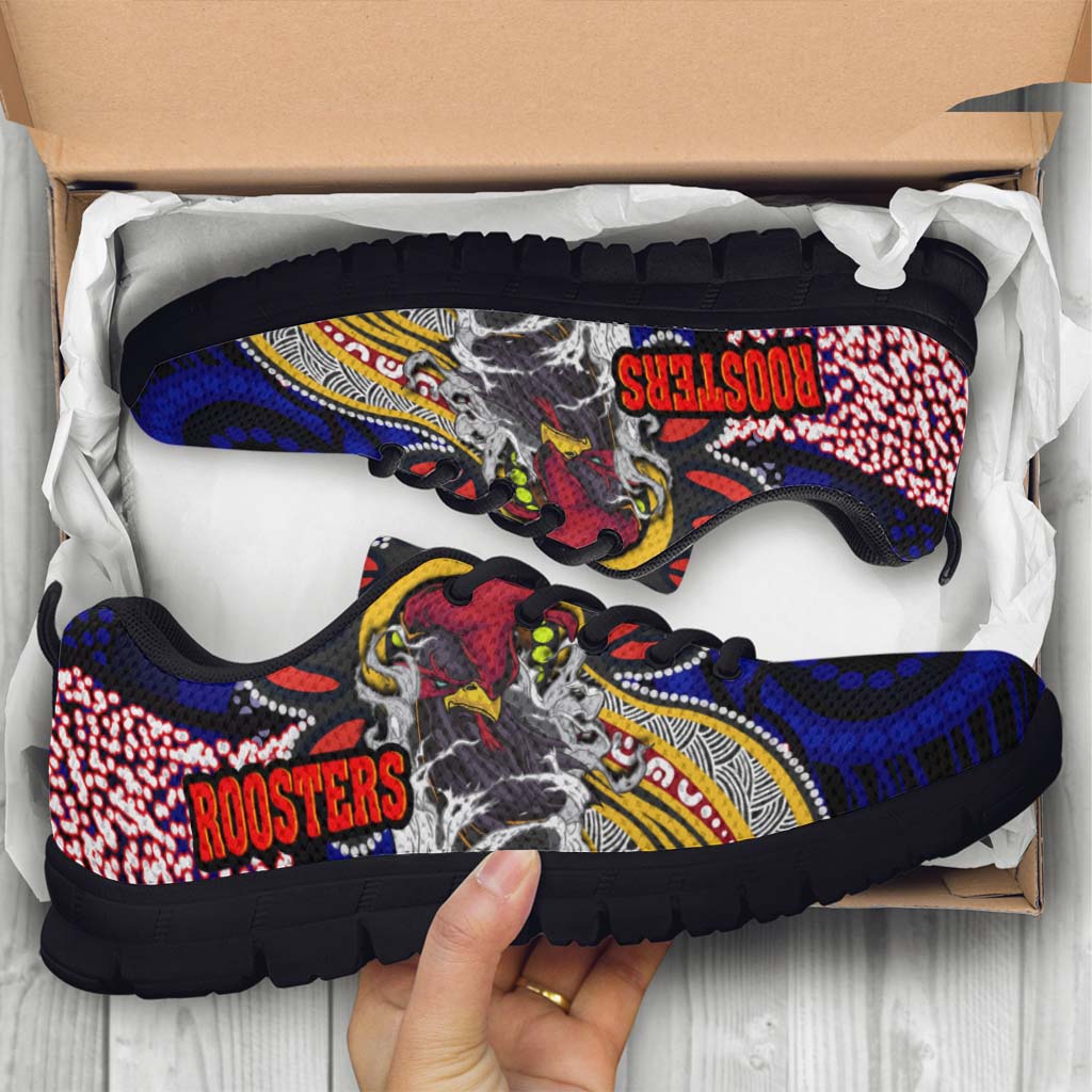 rooster-rugby-sneakers-angry-rooster-rugby-with-aboriginal-indigenous-dot-painting-style-sneakers