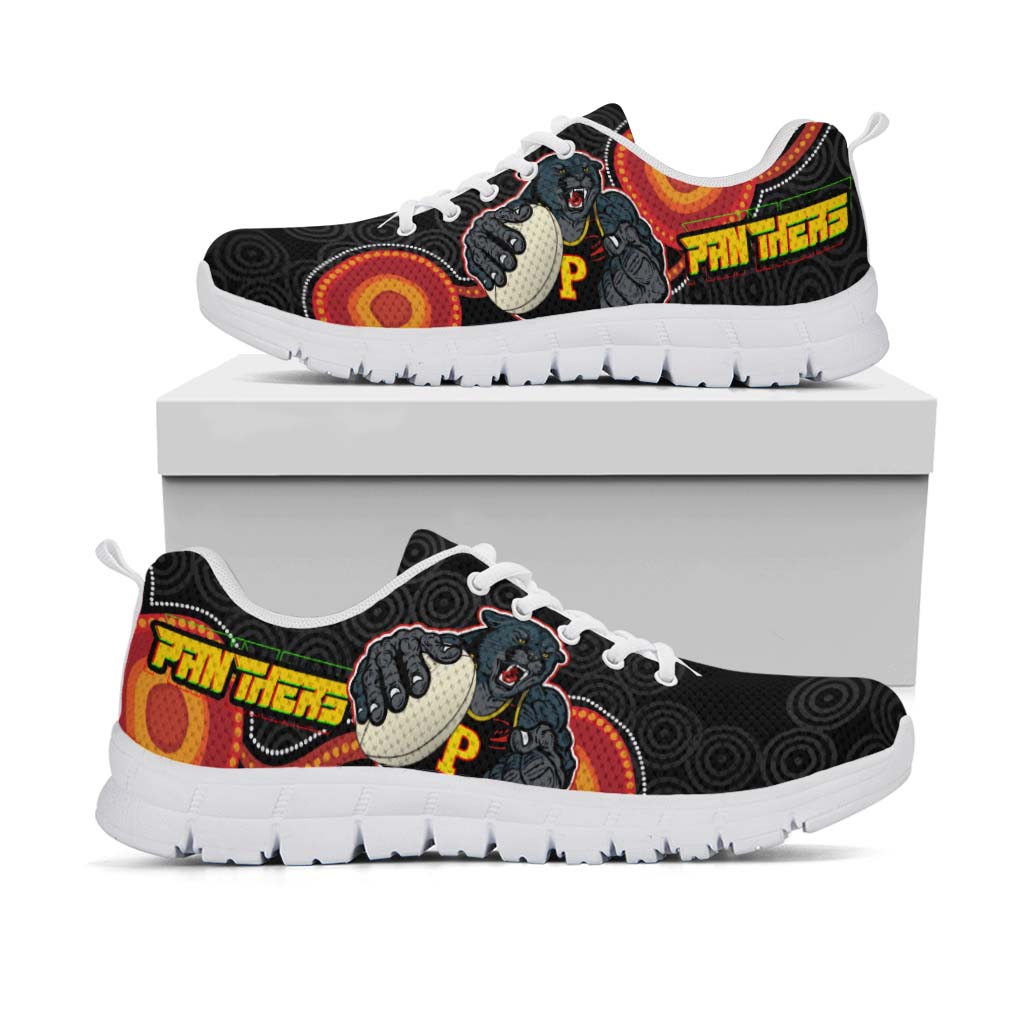 panthers-rugby-sneakers-panthers-aboriginal-with-rugby-ball-indigenous-style-of-dot-painting-traditional-sneakers