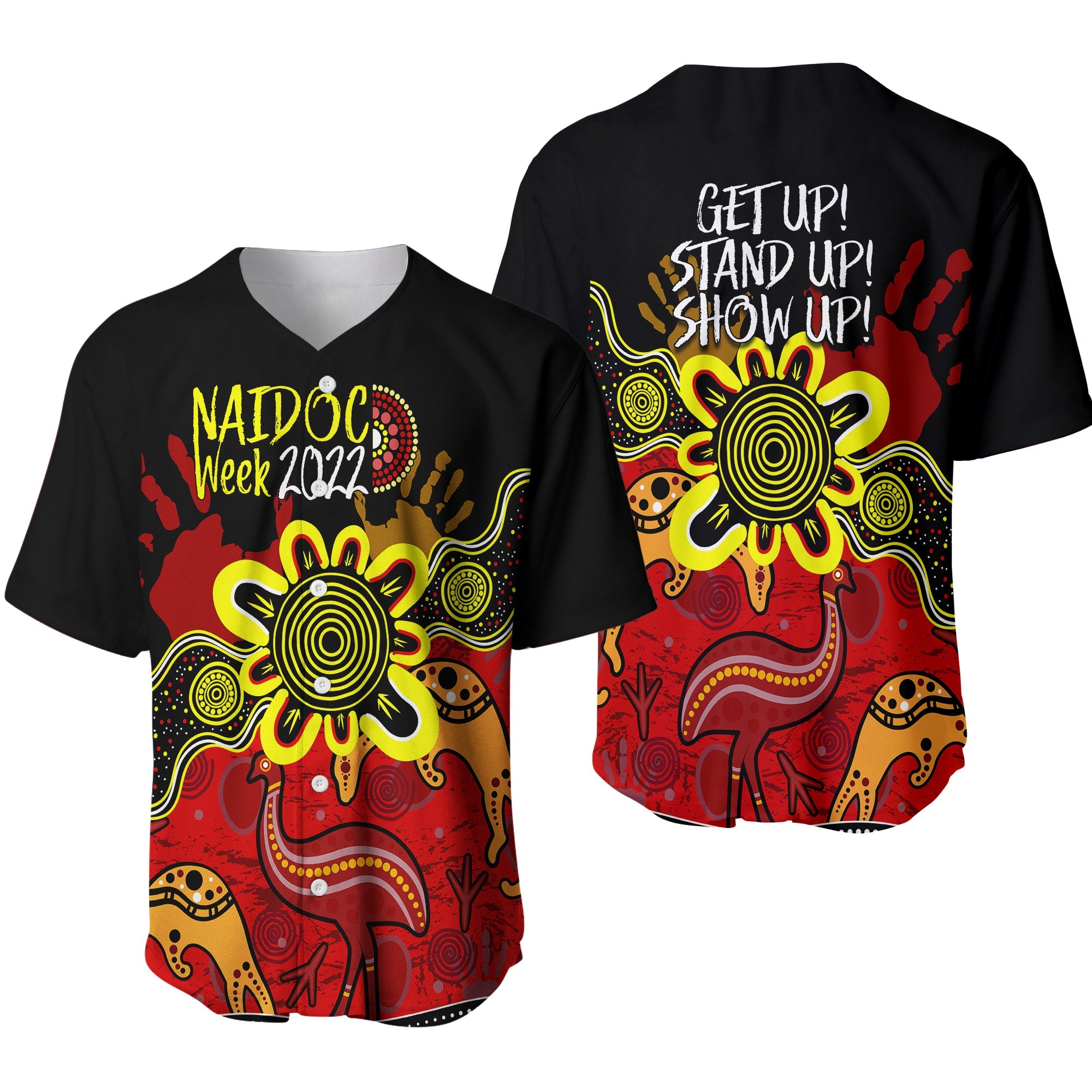 indigenous-naidoc-week-2022-baseball-jersey-kangaroo-and-emu-birds