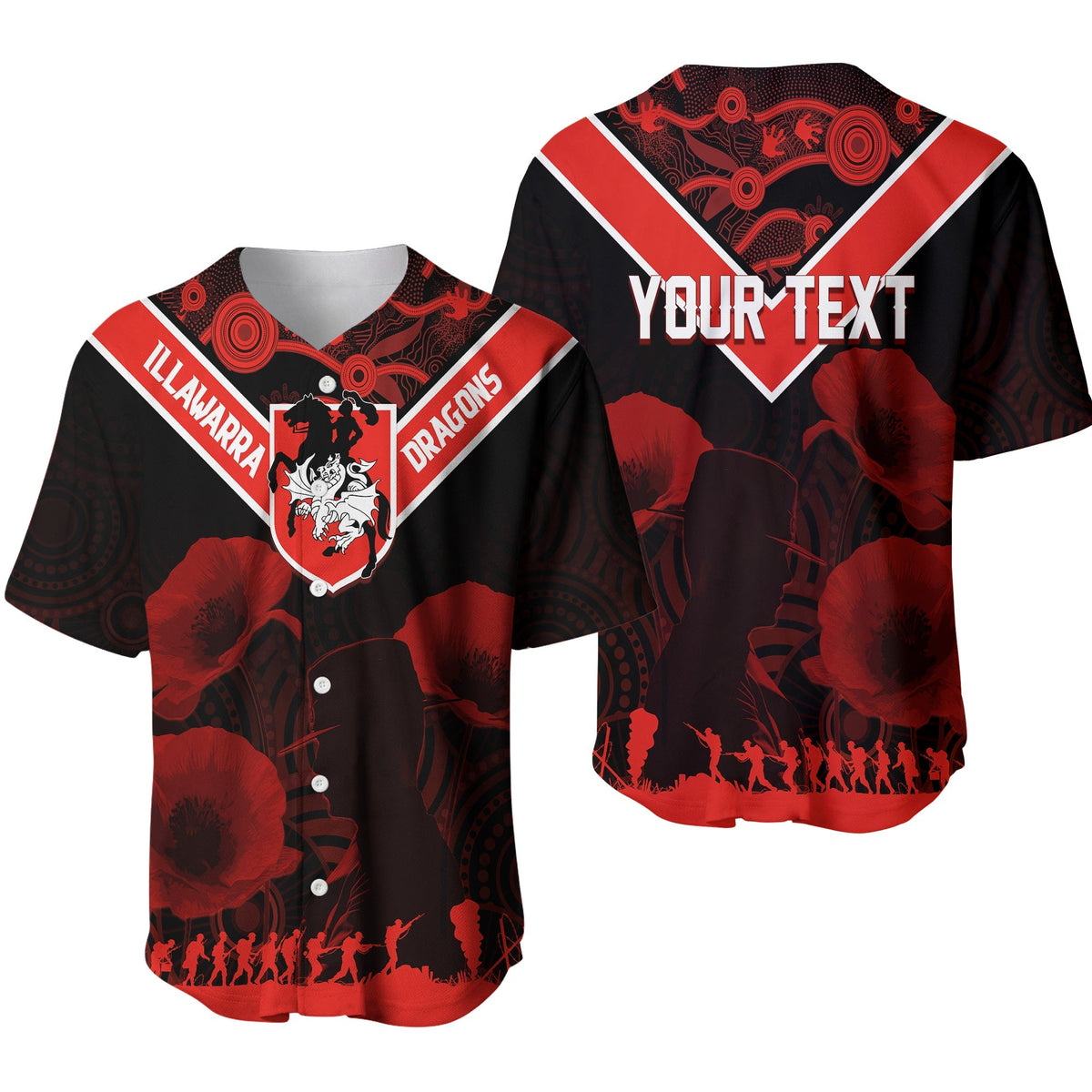 illawarra-dragons-rugby-personalised-baseball-jersey-anzac-day-red-poppies