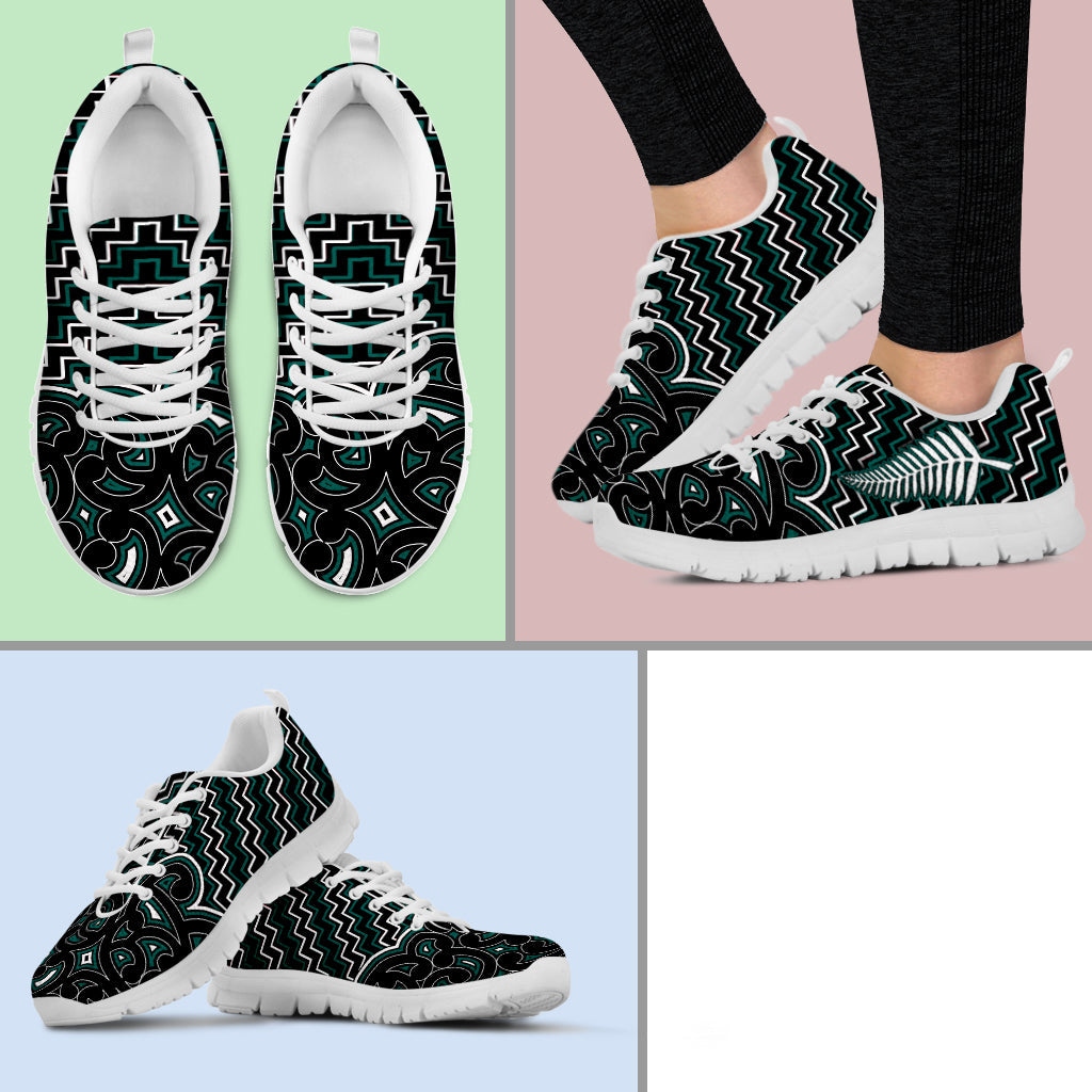 new-zealand-sneaker-maori-graphic-tee-patterns-green